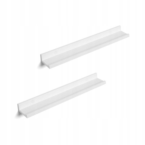 Pływająca półka ścienna 60 cm biała - zestaw 2 szt. SONGMICS