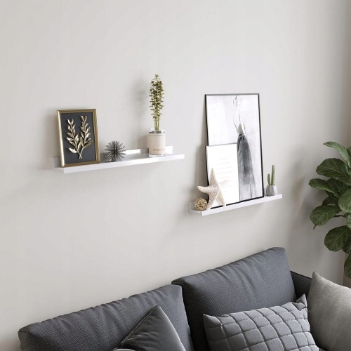 Pływająca półka ścienna 60 cm biała - zestaw 2 szt. SONGMICS