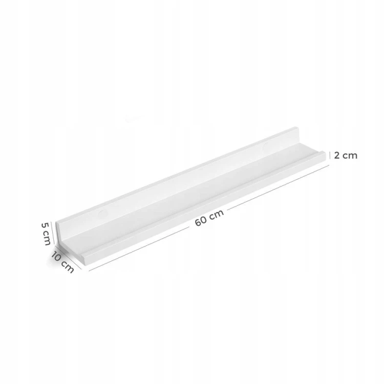 Pływająca półka ścienna 60 cm biała - zestaw 2 szt. SONGMICS