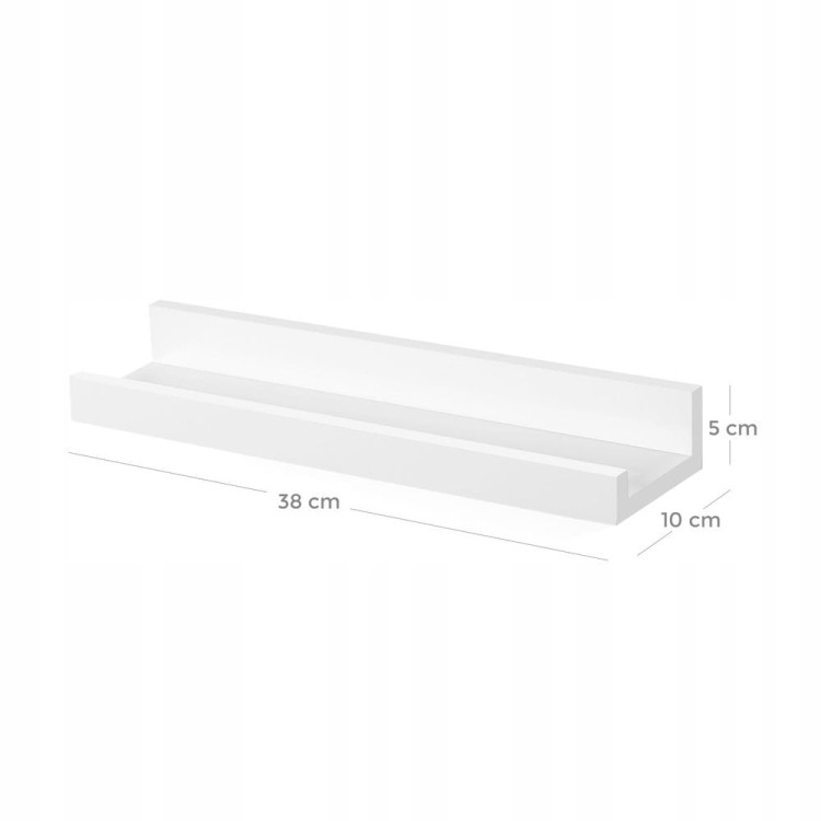 Pływająca półka ścienna 38 cm biała - zestaw 3 szt. SONGMICS