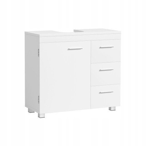 Szafka pod umywalkę VASAGLE 70 x 30 x 64 cm – z 3 szufladami i półką, biała