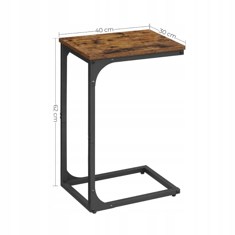 Stolik pomocniczy 40 x 30 x 62 cm, industrialny stolik boczny VASAGLE