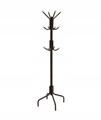 Wieszak na ubrania metalowy brązowy 12 haczyków 180 cm SONGMICS
