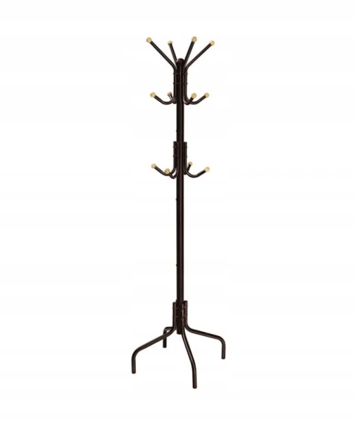 Wieszak na ubrania metalowy brązowy 12 haczyków 180 cm SONGMICS