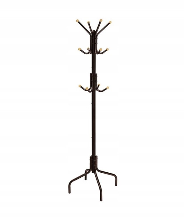 Wieszak na ubrania metalowy brązowy 12 haczyków 180 cm SONGMICS