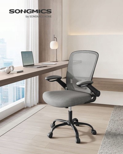 Fotel biurowy ergonomiczny z podparciem lędźwiowym SONGMICS szary