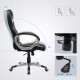 Fotel biurowy ergonomiczny SONGMICS z ekoskóry PU, do 150 kg, czarny