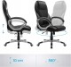 Fotel biurowy ergonomiczny SONGMICS z ekoskóry PU, do 150 kg, czarny