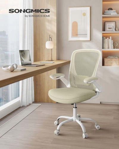 Fotel biurowy ergonomiczny z podparciem lędźwiowym SONGMICS beżowy