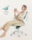 Fotel biurowy ergonomiczny z podparciem lędźwiowym SONGMICS beżowy