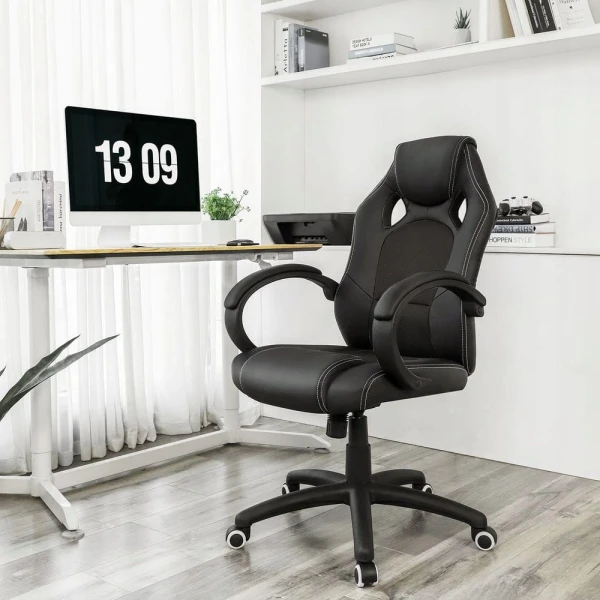 Fotel biurowy SONGMICS ergonomiczny, obrotowy, czarny