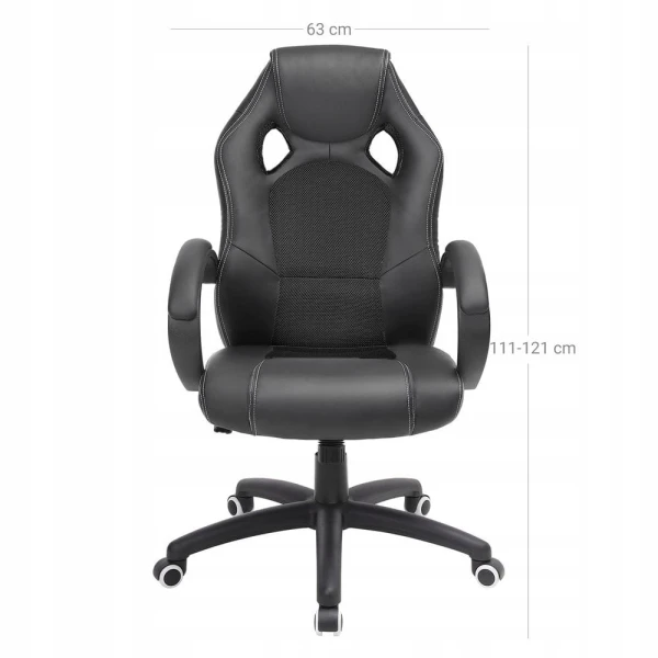 Fotel biurowy SONGMICS ergonomiczny, obrotowy, czarny