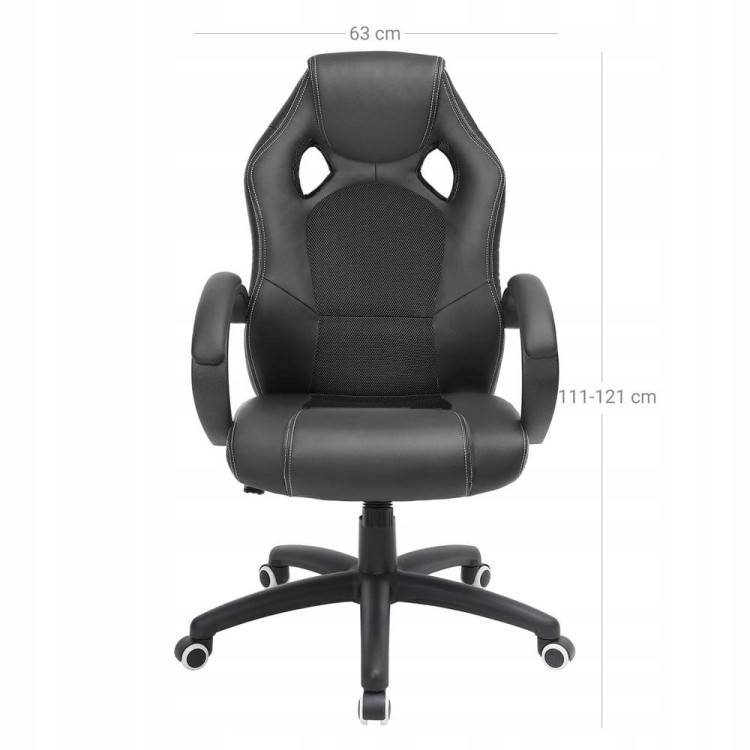Fotel biurowy SONGMICS ergonomiczny, obrotowy, czarny