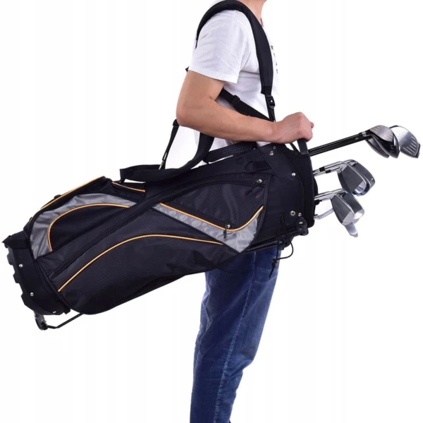 Torba golfowa z podpórką COSTWAY lekka torba na kije golfowe, 8 przegród