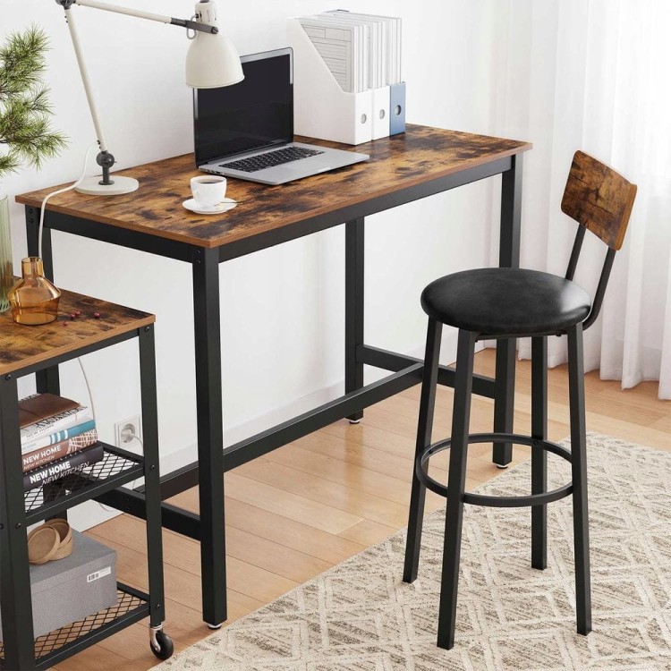 Hokery barowe VASAGLE zestaw 2 szt., styl loft, rustykalny brąz + czarny