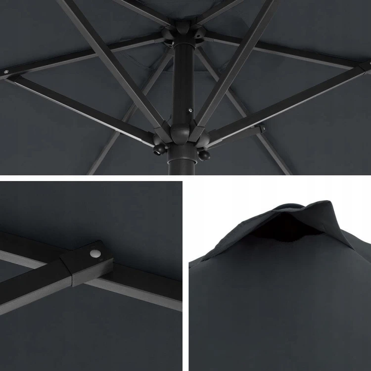 Parasol ogrodowy Ø 2 m - składany, szary, ochrona UV SONGMICS