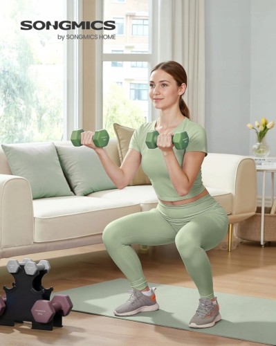 Zestaw hantli 6 szt. 1-5 kg ze stojakiem, neoprenowe SONGMICS