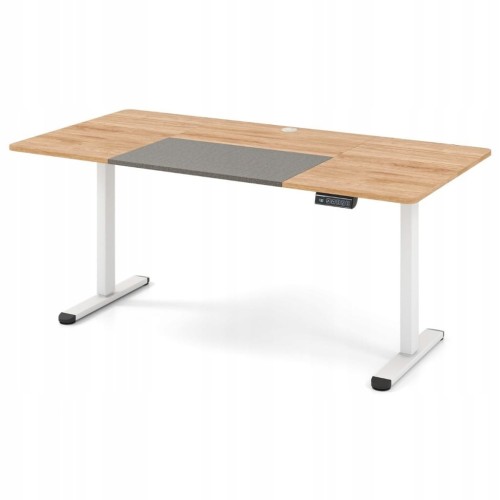 Biurko elektryczne 140x70 cm, wysokość 72-116 cm naturalny + biały COSTWAY