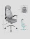 Ergonomiczny fotel biurowy SONGMICS regulowany, obrotowy, szary