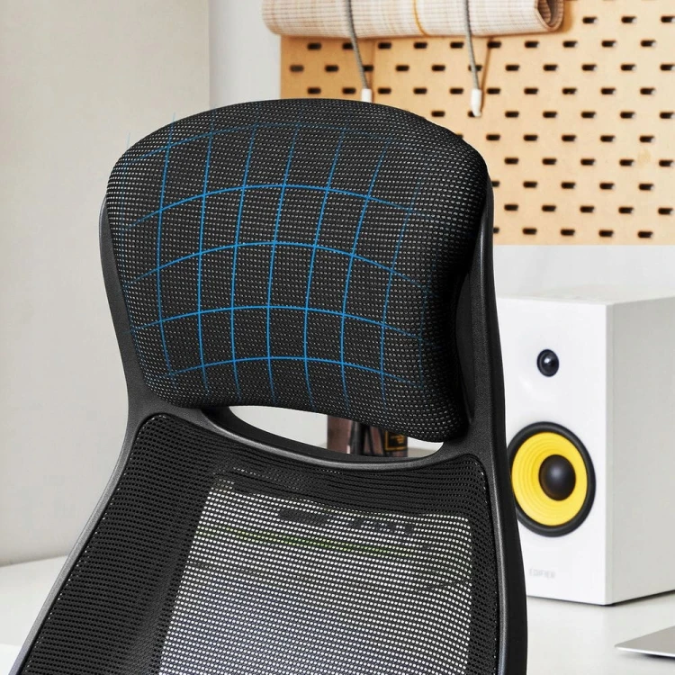 Ergonomiczny fotel biurowy SONGMICS regulowany, siatkowy, czarny