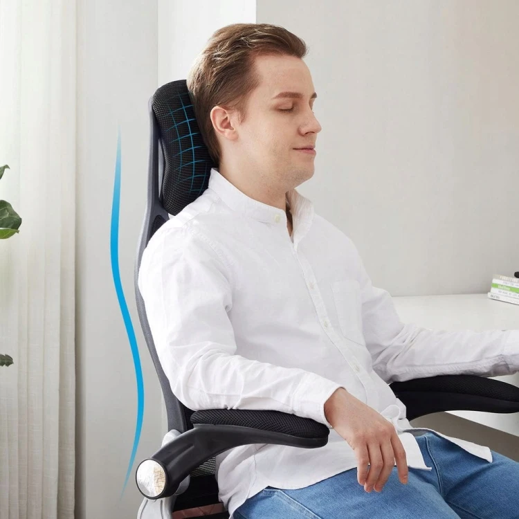 Ergonomiczny fotel biurowy SONGMICS regulowany, siatkowy, czarny