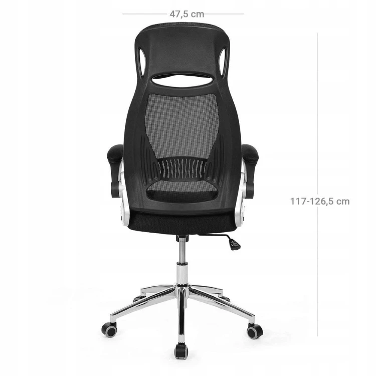 Ergonomiczny fotel biurowy SONGMICS regulowany, siatkowy, czarny