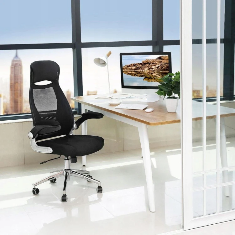 Ergonomiczny fotel biurowy SONGMICS regulowany, siatkowy, czarny