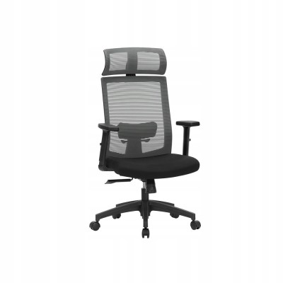 Ergonomiczne krzesło biurowe SONGMICS regulowany fotel z zagłówkiem, czarny
