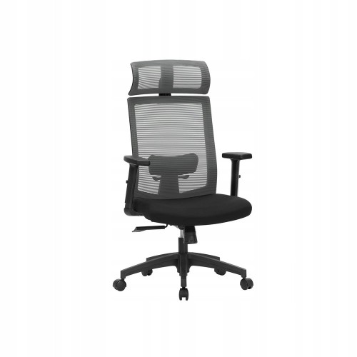 Ergonomiczne krzesło biurowe SONGMICS regulowany fotel z zagłówkiem, czarny