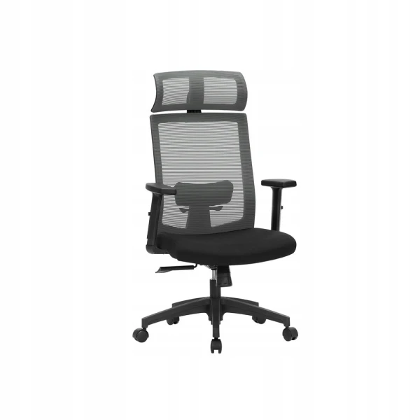 Ergonomiczne krzesło biurowe SONGMICS regulowany fotel z zagłówkiem, czarny