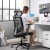 Ergonomiczne krzesło biurowe SONGMICS regulowany fotel z zagłówkiem, czarny
