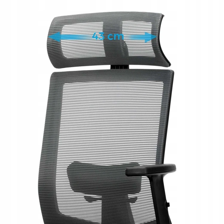 Ergonomiczne krzesło biurowe SONGMICS regulowany fotel z zagłówkiem, czarny