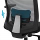 Ergonomiczne krzesło biurowe SONGMICS regulowany fotel z zagłówkiem, czarny