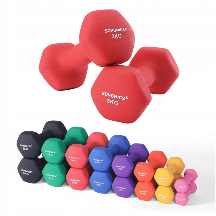 Hantle neoprenowe 2x3 kg - hantle do ćwiczeń, antypoślizgowe SONGMICS