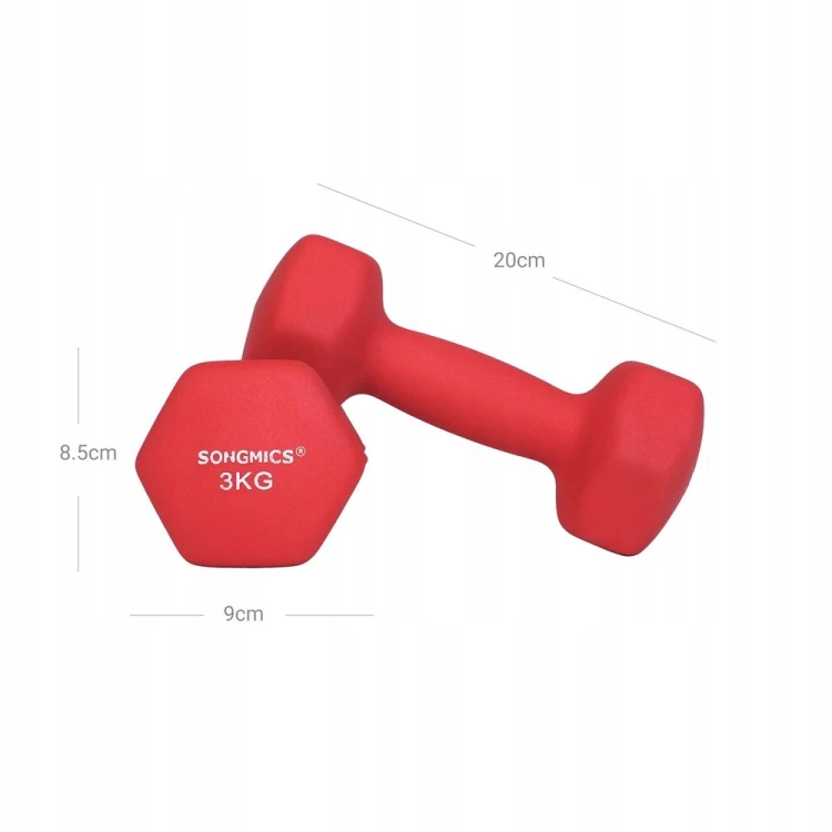 Hantle neoprenowe 2x3 kg - hantle do ćwiczeń, antypoślizgowe SONGMICS