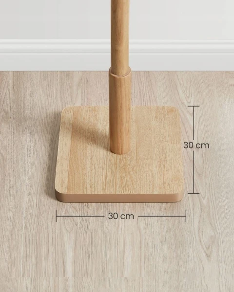 Wieszak stojący SONGMICS - drewniany, regulowany, do 24 kg, naturalny beż