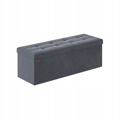 Pufa skrzynia siedzisko SONGMICS 131L, do 300 kg, aksamit, szara