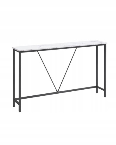 Stolik konsolowy, konsola 120 x 23 x 74 cm loft biały marmur VASAGLE