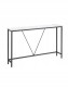 Stolik konsolowy, konsola 120 x 23 x 74 cm loft biały marmur VASAGLE
