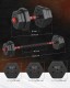 Hantle bitumiczne 10 kg SONGMICS regulowane, zestaw 3w1, sztanga