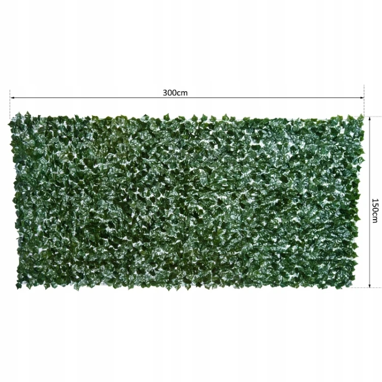 Sztuczny żywopłot 1,5x3 m mata balkonowa osłona UV ciemnozielona Outsunny