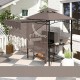 Pawilon grillowy 242x232 cm altana grillowa z dachem Outsunny kolor kawa