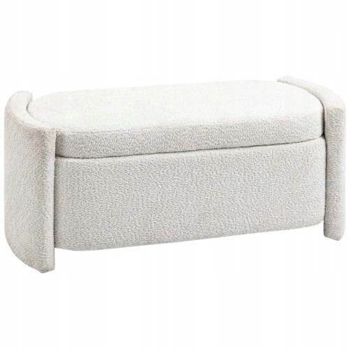 Ławka z pojemnikiem HOMCOM tapicerowana kremowa 105 x 44 x 45,5 cm