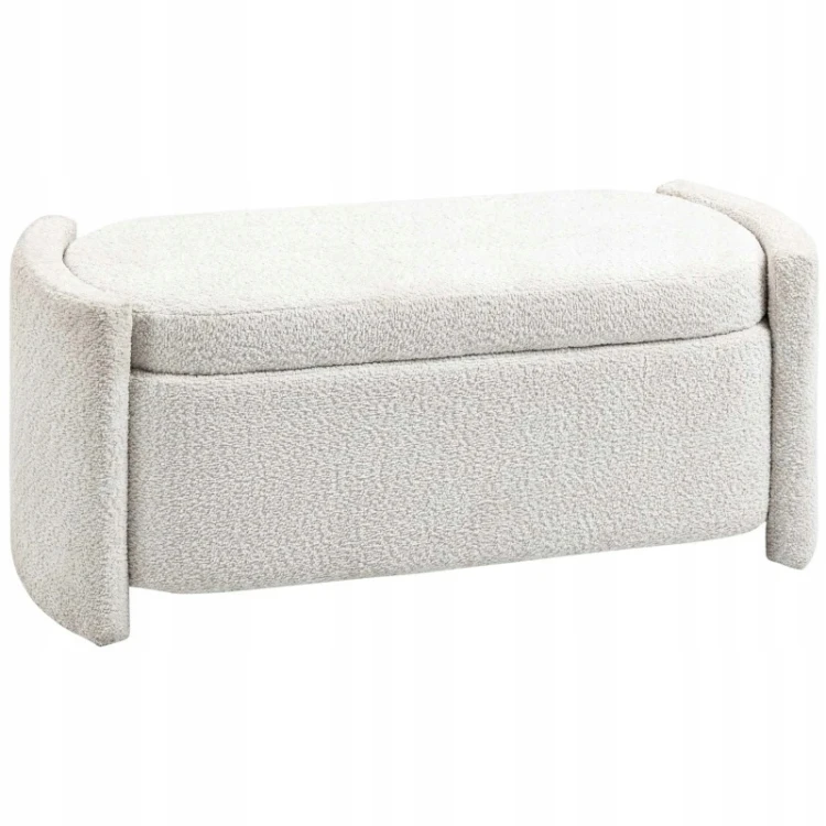 Ławka z pojemnikiem HOMCOM tapicerowana kremowa 105 x 44 x 45,5 cm