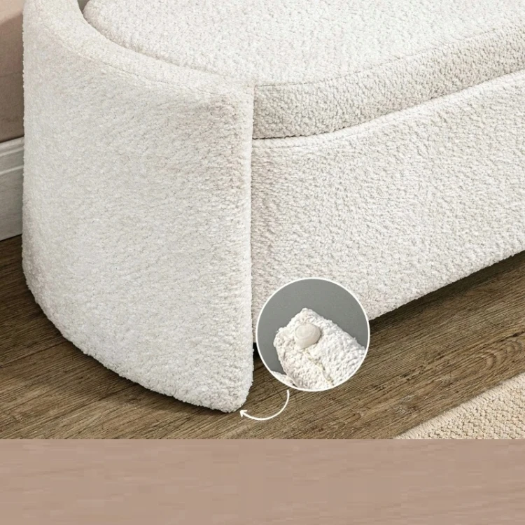 Ławka z pojemnikiem HOMCOM tapicerowana kremowa 105 x 44 x 45,5 cm