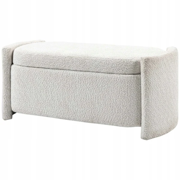Ławka z pojemnikiem HOMCOM tapicerowana kremowa 105 x 44 x 45,5 cm