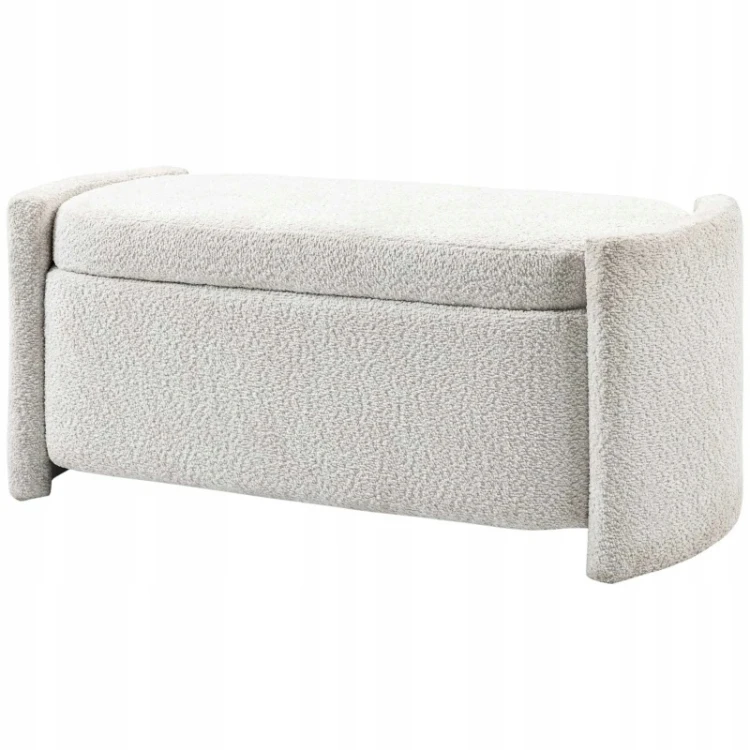 Ławka z pojemnikiem HOMCOM tapicerowana kremowa 105 x 44 x 45,5 cm