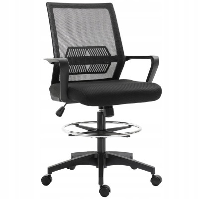 Fotel biurowy ergonomiczny z podnóżkiem Vinsetto krzesło obrotowe, czarny