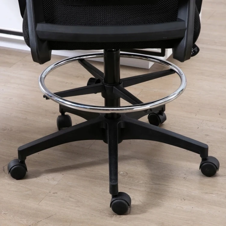 Fotel biurowy ergonomiczny z podnóżkiem Vinsetto krzesło obrotowe, czarny