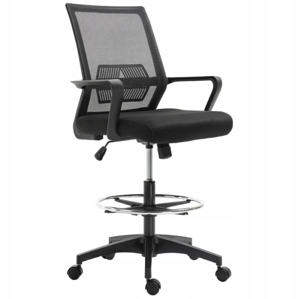 Fotel biurowy ergonomiczny z podnóżkiem Vinsetto krzesło obrotowe, czarny